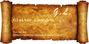Glatter Leonárd névjegykártya